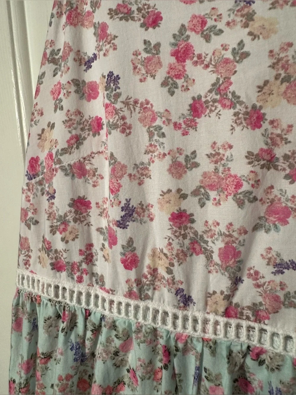 LoveShackFancy X Target M Romantic Pastoral Camille Pink Floral Tiered Mid Dress - Picture 7 of 15